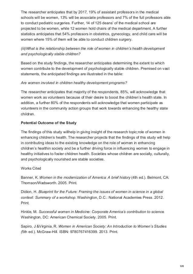 Research paper on women
