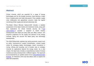 IEA Global Critical Minerals Outlook2025. | PDF