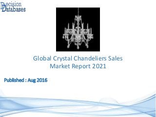 Published : Aug 2016
Global Crystal Chandeliers Sales
Market Report 2021
 