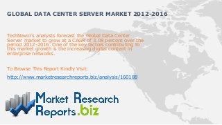 GLOBAL DATA CENTER SERVER MARKET 2012-2016


TechNavio's analysts forecast the Global Data Center
Server market to grow at a CAGR of 3.08 percent over the
period 2012-2016. One of the key factors contributing to
this market growth is the increasing digital content in
enterprise networks.


To Browse This Report Kindly Visit:
http://www.marketresearchreports.biz/analysis/160188
 