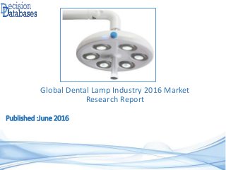 Published :June 2016
Global Dental Lamp Industry 2016 Market
Research Report
 