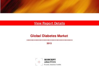 Global Diabetes Market
----------------------------------------
2013
View Report Details
 