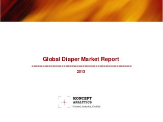 Global Diaper Market Report
-----------------------------------------------------
2013
 