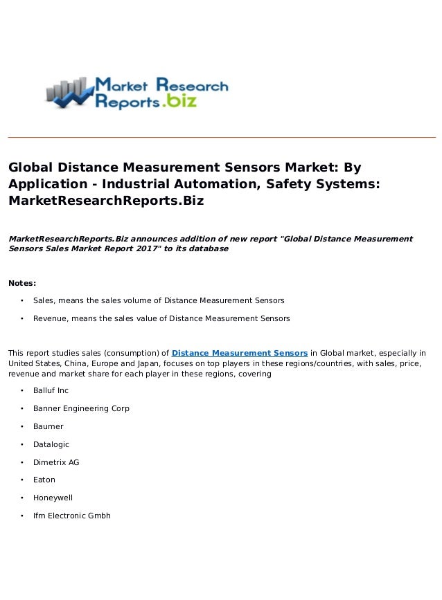Global Distance Measurement Sensors Market By Application Industri