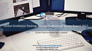 Global Distillation Packings Market Professional Survey Report 2017
QYResearch10 Years Professional Market Report Publisher
Website: www.qyresearchglobal.com
Email: luna@qyresearch.com
luna@qyresearchglobal.com
 
