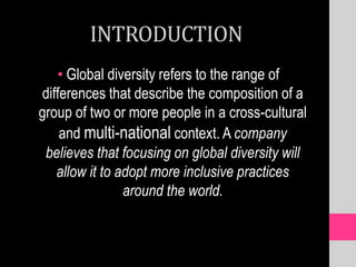 Global diversity