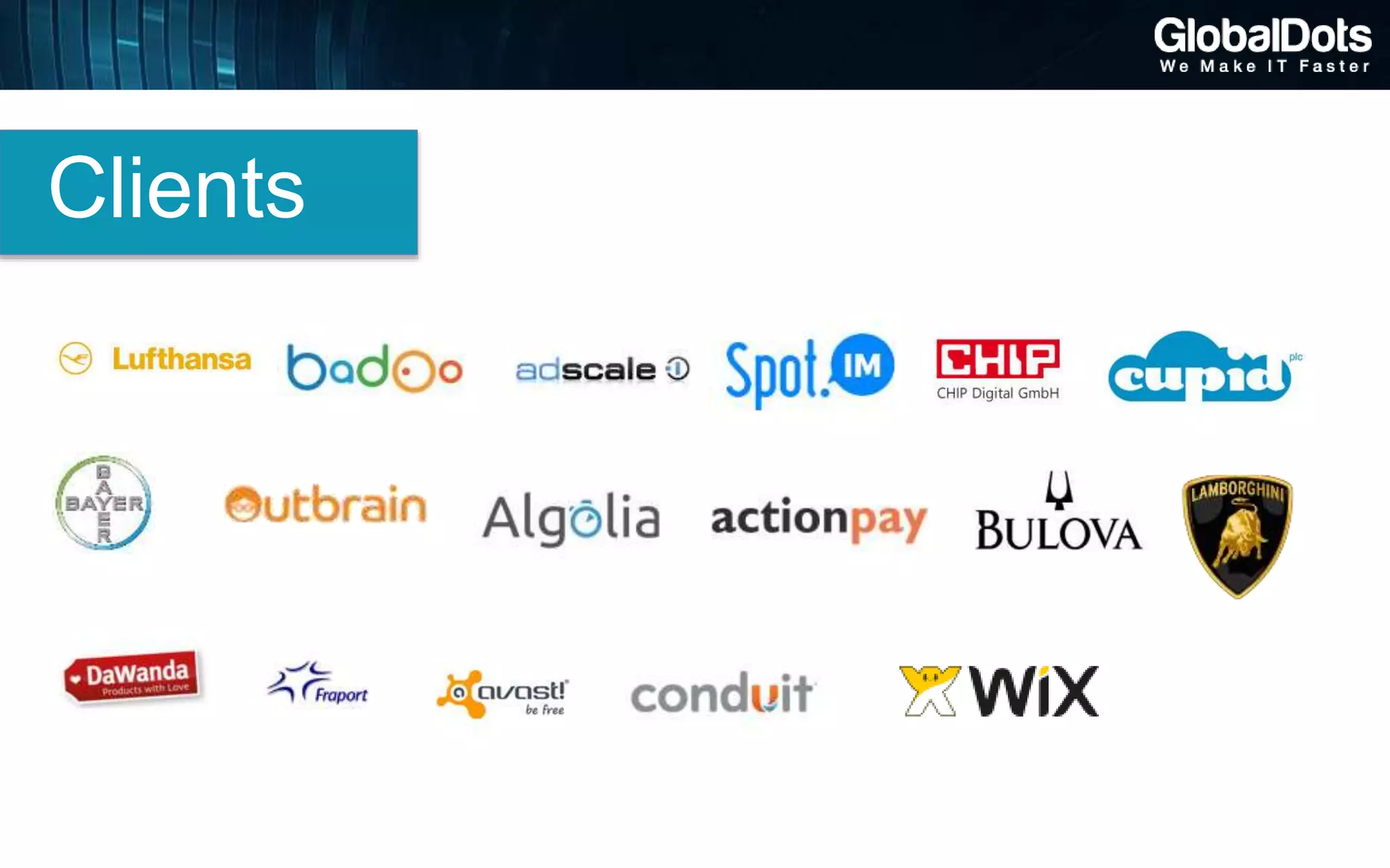 Clients
Partnership opportunities | www.globaldots.com
 