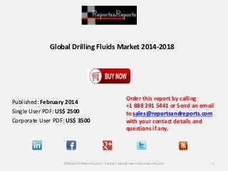 Global Drilling Fluids Market 2014-2018

Published: February 2014
Single User PDF: US$ 2500
Corporate User PDF: US$ 3500

Order this report by calling
+1 888 391 5441 or Send an email
to sales@reportsandreports.com
with your contact details and
questions if any.

© ReportsnReports.com / Contact sales@reportsandreports.com

1

 