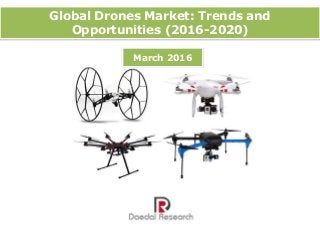 Global Drones Market: Trends and
Opportunities (2016-2020)
March 2016
 