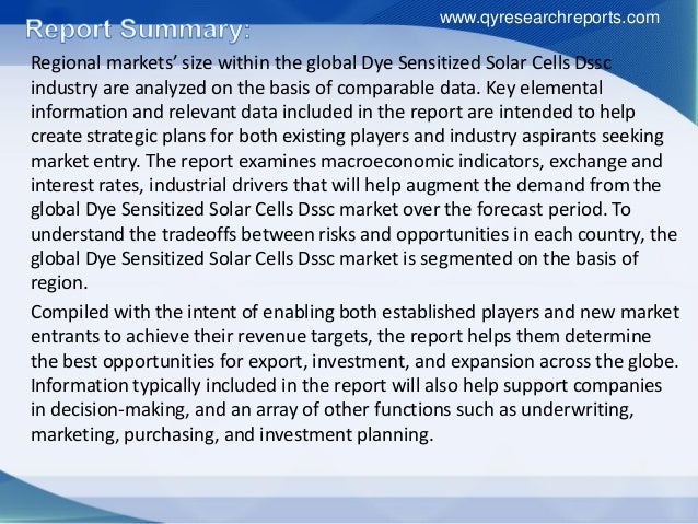 Research proposal dye sensitized solar cell