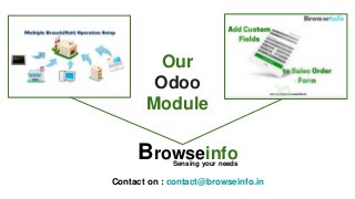 Our
Odoo
Module
Contact on : contact@browseinfo.in
BrowseinfoSensing your needs
 