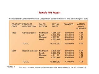 This report, showing summarized annual sales data, was produced by the MIS in Figure 2-3.
FIGURE 2-4
Sample MIS Report
 