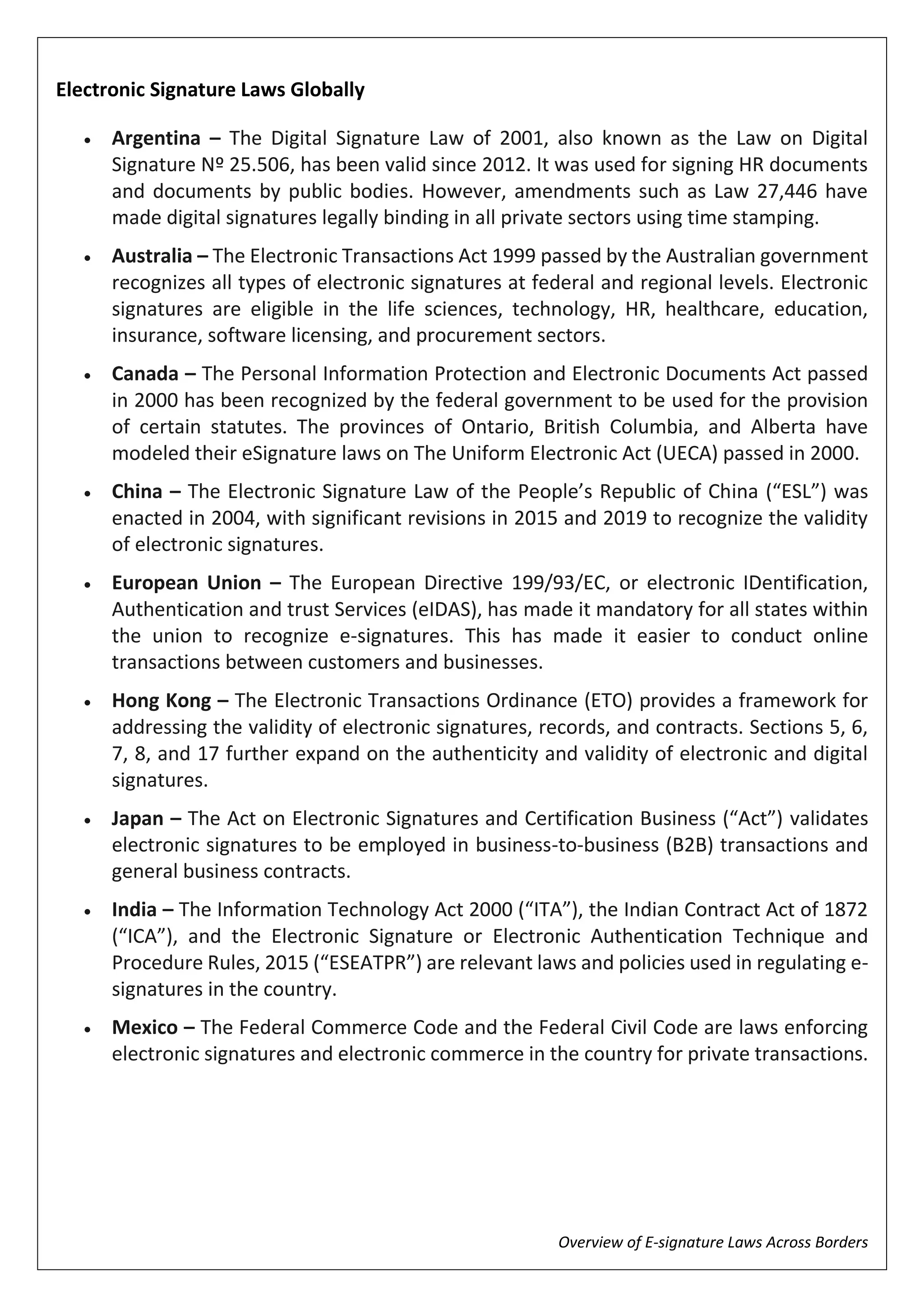 Global E signature Laws At A Glance DrySign By Exela PDF global-e-signature-laws-at-a-glance-drysign-by-exela-pdf