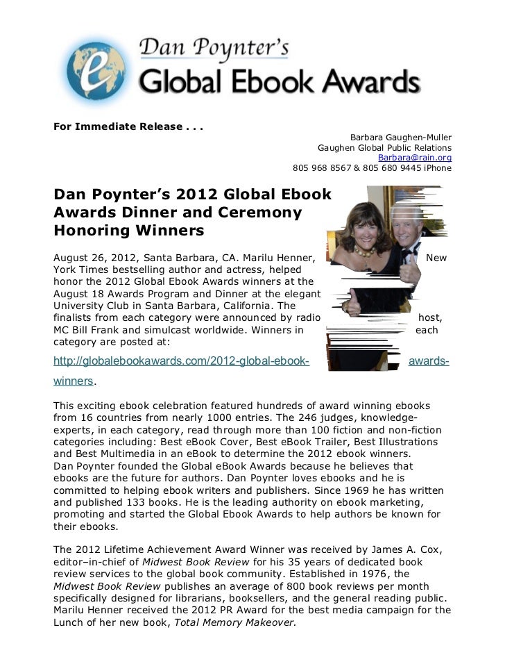 Global ebook awards dinner