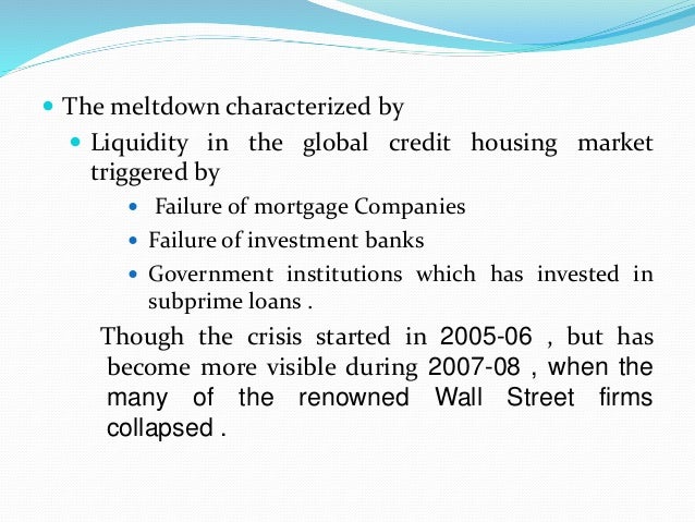 Global Economic Meltdown 2008
