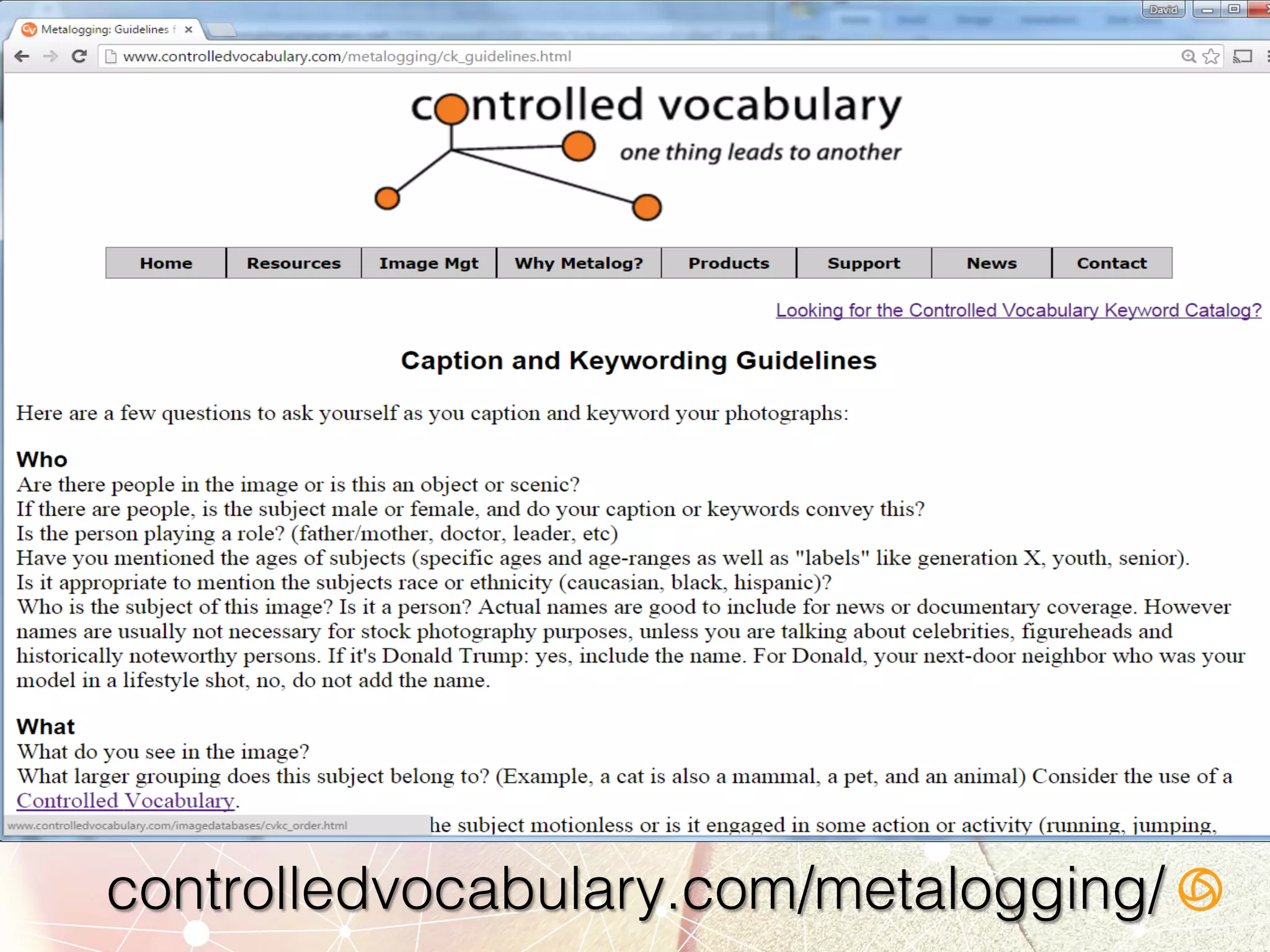 controlledvocabulary.com/metalogging/!
 
