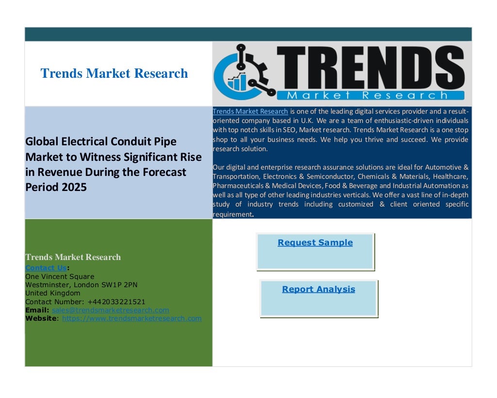 Global electrical conduit pipe market to witness significant rise in revenue during the forecast