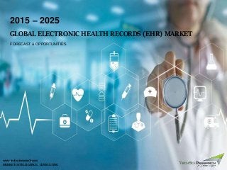 MARKET INTELLIGENCE . CONSULTING
www.techsciresearch.com
2015 – 2025
GLOBAL ELECTRONIC HEALTH RECORDS (EHR) MARKET
FORECAST & OPPORTUNITIES
 