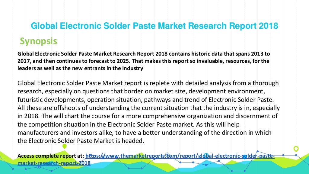 Global Electronic Solder Paste Market Comparison by Types, Application and by Regions