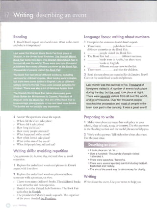 It took place last week.
It took place in Sharjah
It lasted 10 days
It attended over one thousand of people.
It
It takes place every yeat.
It
People bought sold ate.
They
There
Him
SUBJECT PRONOUN
over a thousand
many
thousands of
lots of
Most
Some
Lots of
several
s
s