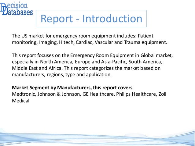 Global Emergency Room Equipment Market Analysis Report 2018