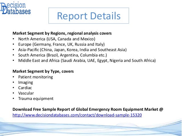 Global Emergency Room Equipment Market Analysis Report 2018