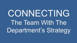 CONNECTING 
The Team With The 
Department’s Strategy 
 