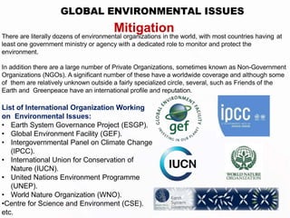 SOLUTION OF Global environmental issues -