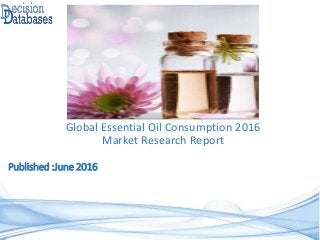 Published :June 2016
Global Essential Oil Consumption 2016
Market Research Report
 