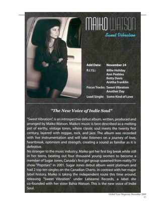Global Eyes Magazine December 2009
                                31
 