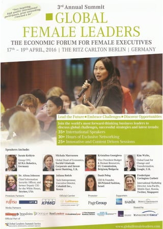 Global Female Leaders Summit 2016 Programme