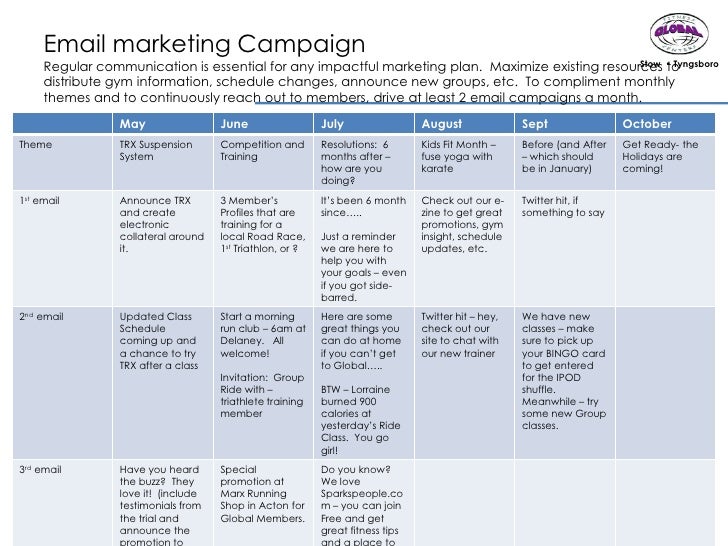 global fitness media plan final email marketing strategy document