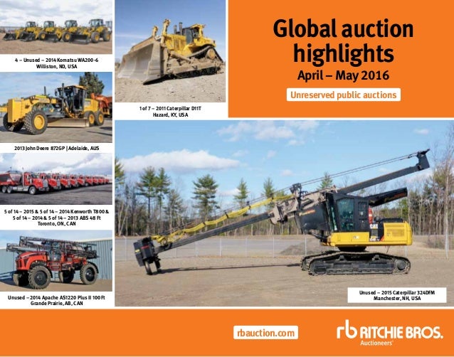 Ritchie Bros. auction highlights Apr & May 2016