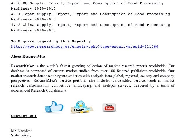 Food Processing Machinery Market Research Food Processing Machinery Market Research