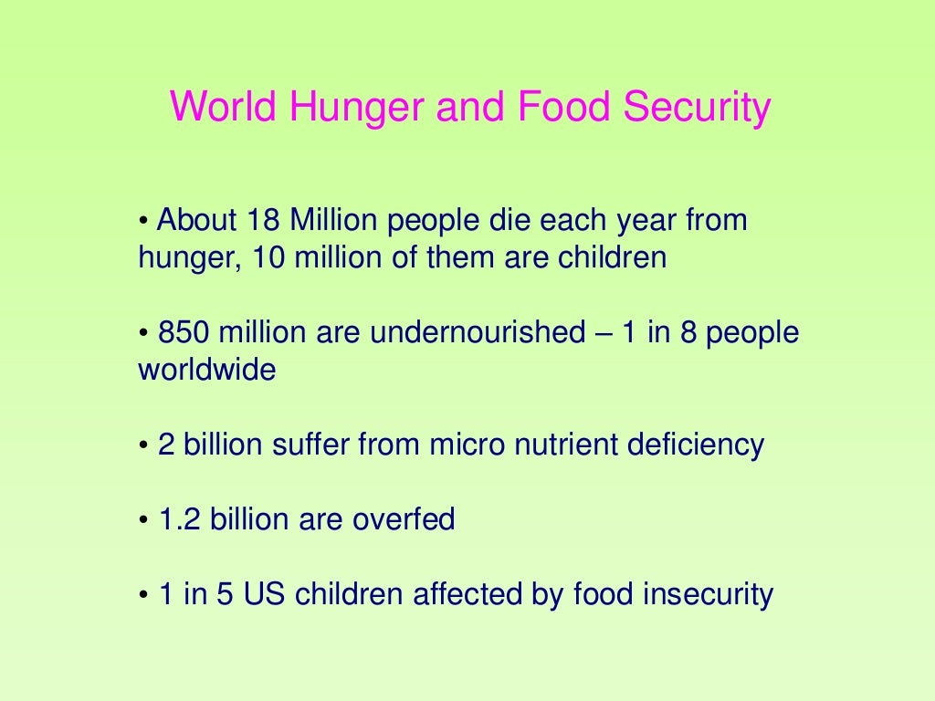 World Hunger And Food Security World Hunger And Food Security