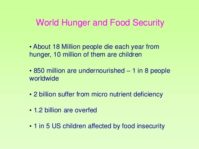 World Hunger And Food Security World Hunger And Food Security
