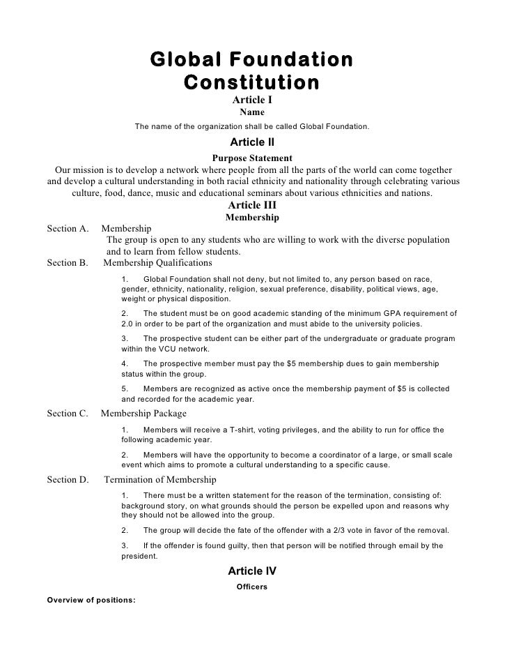 Global Foundation Constitution