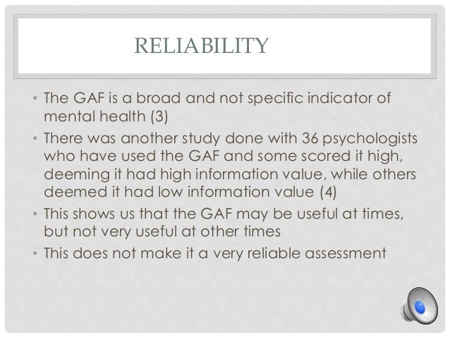 Gaf Chart Psychology