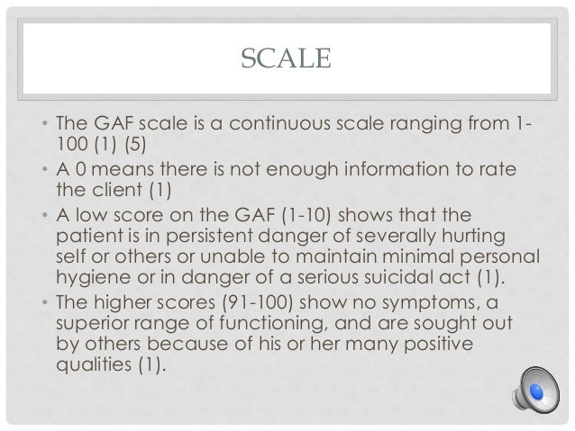 global function of assessment presentation va gaf score chart