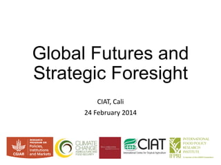 Global Futures and
Strategic Foresight
CIAT, Cali
24 February 2014

 