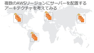 AWS OGC2015
複数のAWSリージョンにサーバーを配置する
アーキテクチャを考えてみる
 
