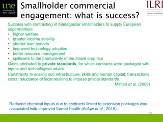 Smallholder agriculture and market engagement