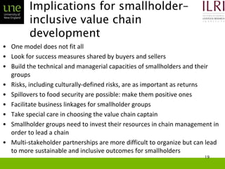 Smallholder agriculture and market engagement