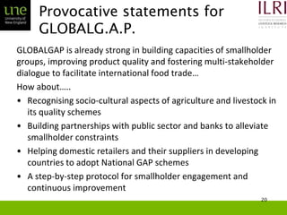 Smallholder agriculture and market engagement