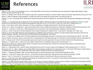 Smallholder agriculture and market engagement