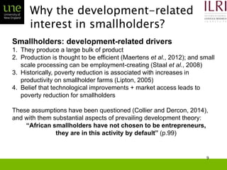 Smallholder agriculture and market engagement