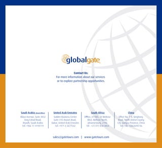 Global Gate - Leading inbound Tour Operator based in Saudi Arabia | PDF