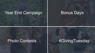 Year End Campaign Bonus Days
Photo Contests #GivingTuesday
 