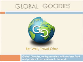 Eat Well, Travel
Often
Global Goodies, uniting travellers with the best
food and produce from anywhere in the world

 