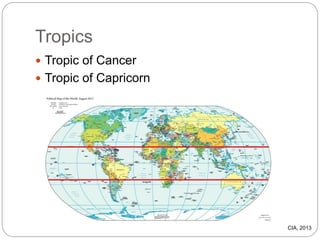 Tropics
 Tropic of Cancer
 Tropic of Capricorn
CIA, 2013
 